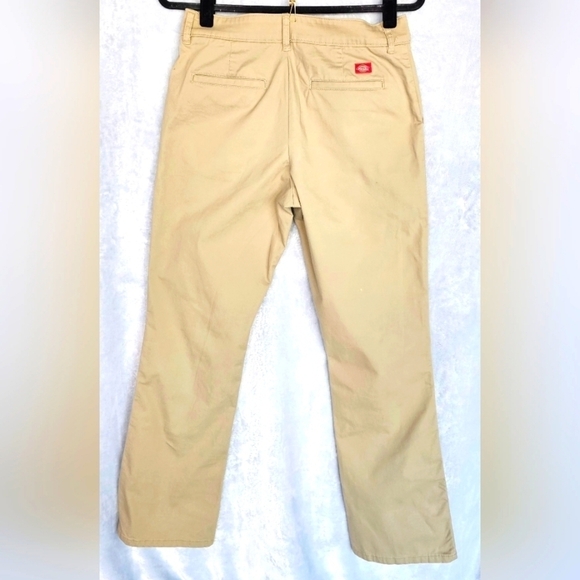 Dickies Slim Chino Boot Cut Tan Pants Size 8 Long - Picture 2 of 10